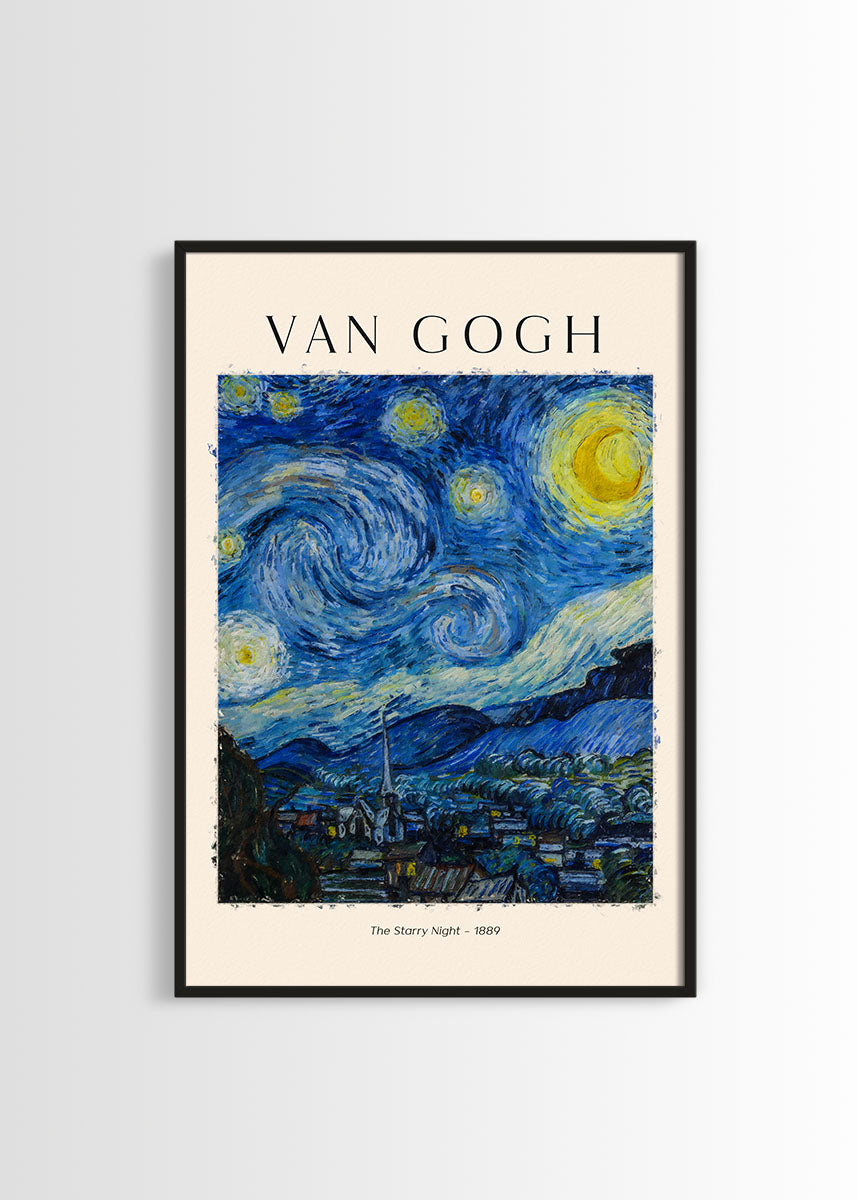 Van Gogh Starry Night Poster – 36" X 24" Art Print, Skylines Theme, Made In USA
