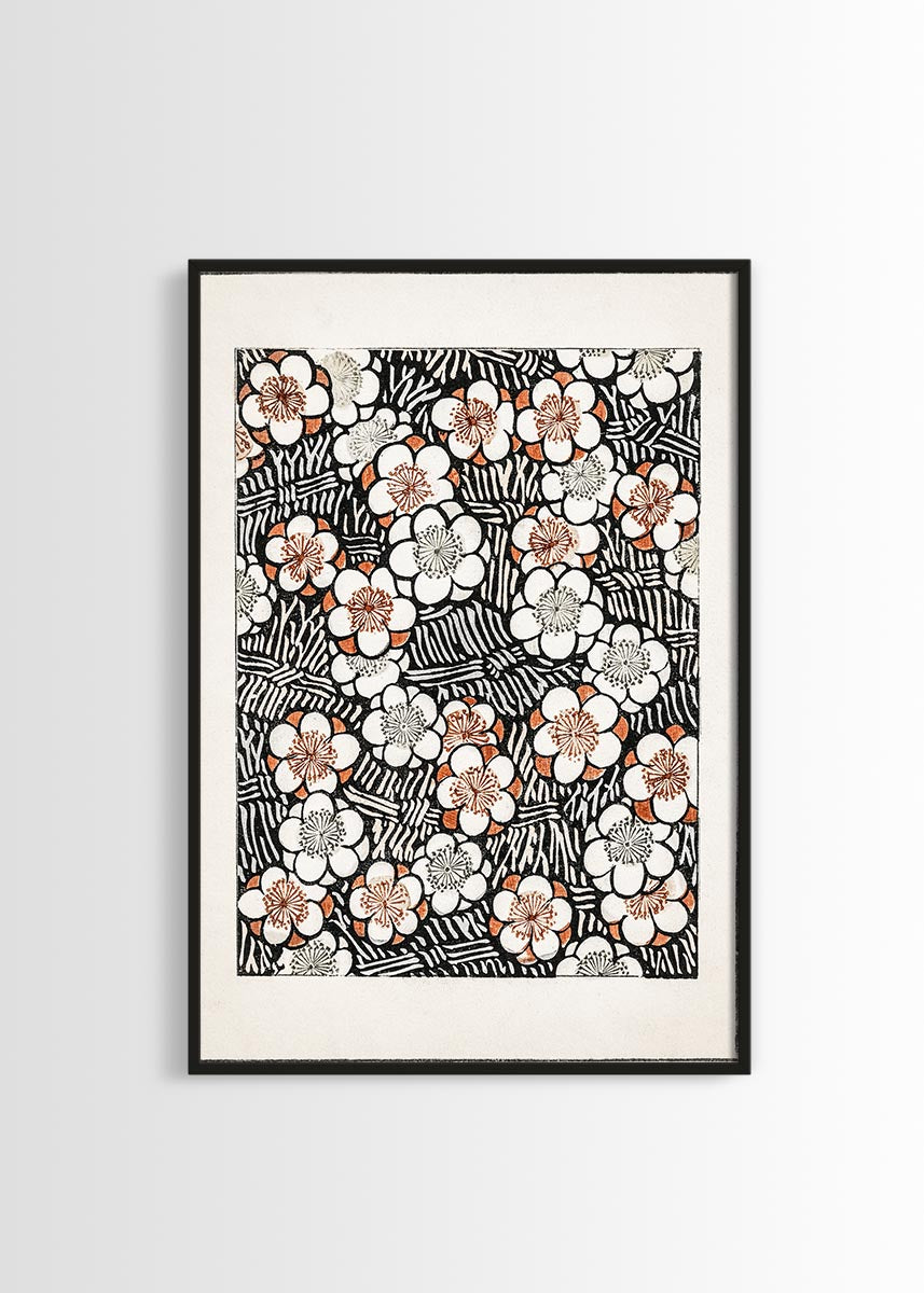 Watanabe Seitei floral pattern poster