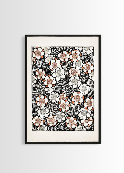 Watanabe Seitei floral pattern poster