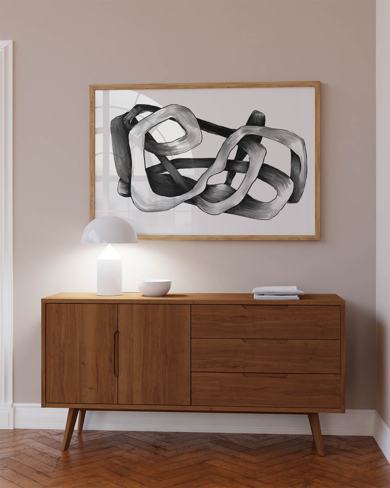 Abstract black & grey poster
