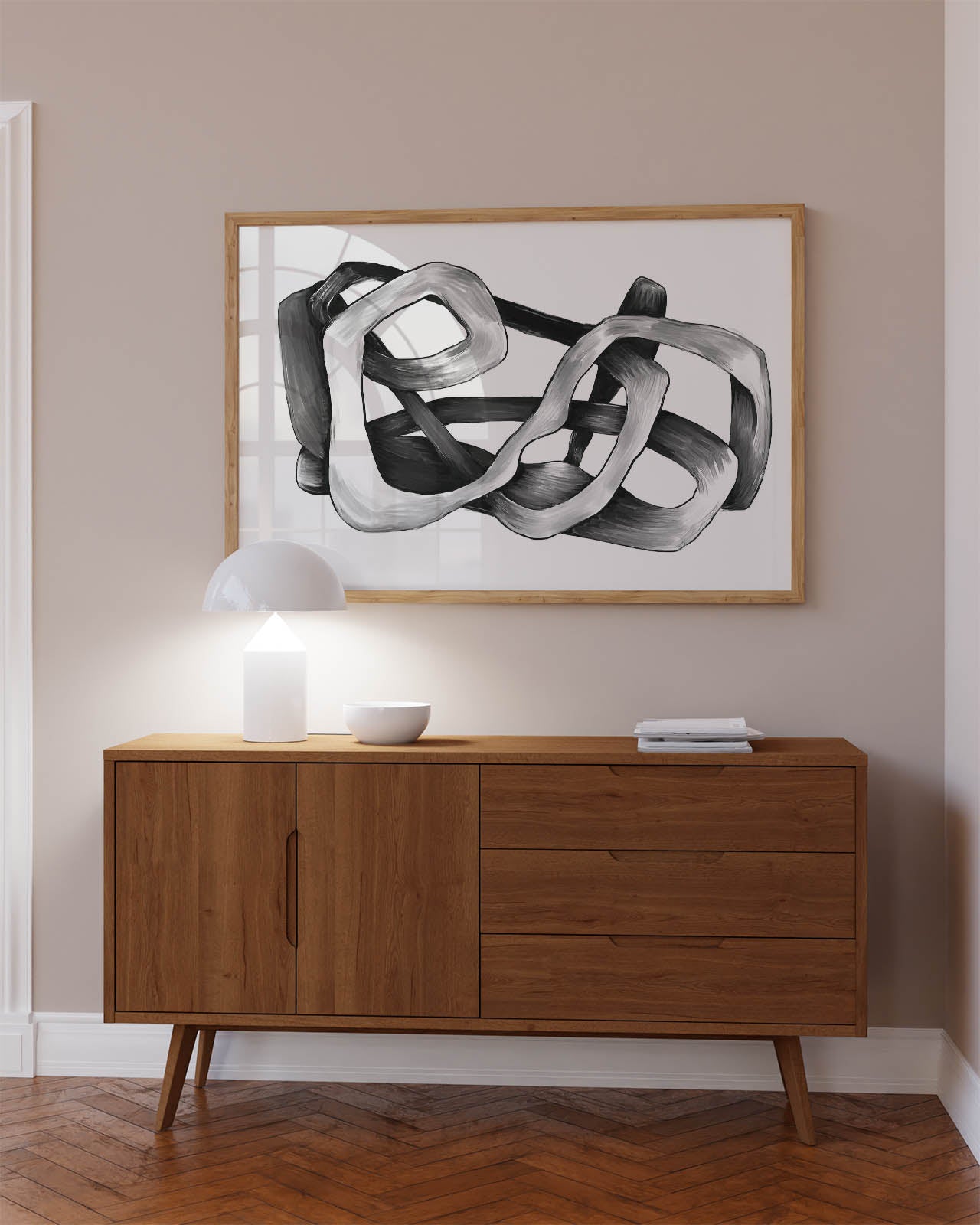 Abstract black & grey poster