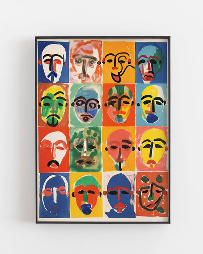 abstract faces poster