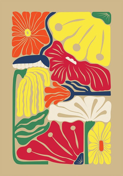 abstract flower illustration poster