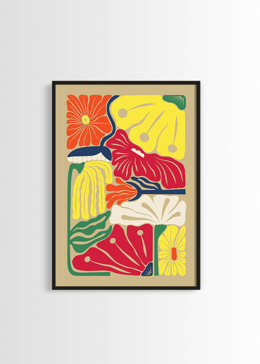 abstract flower illustration poster