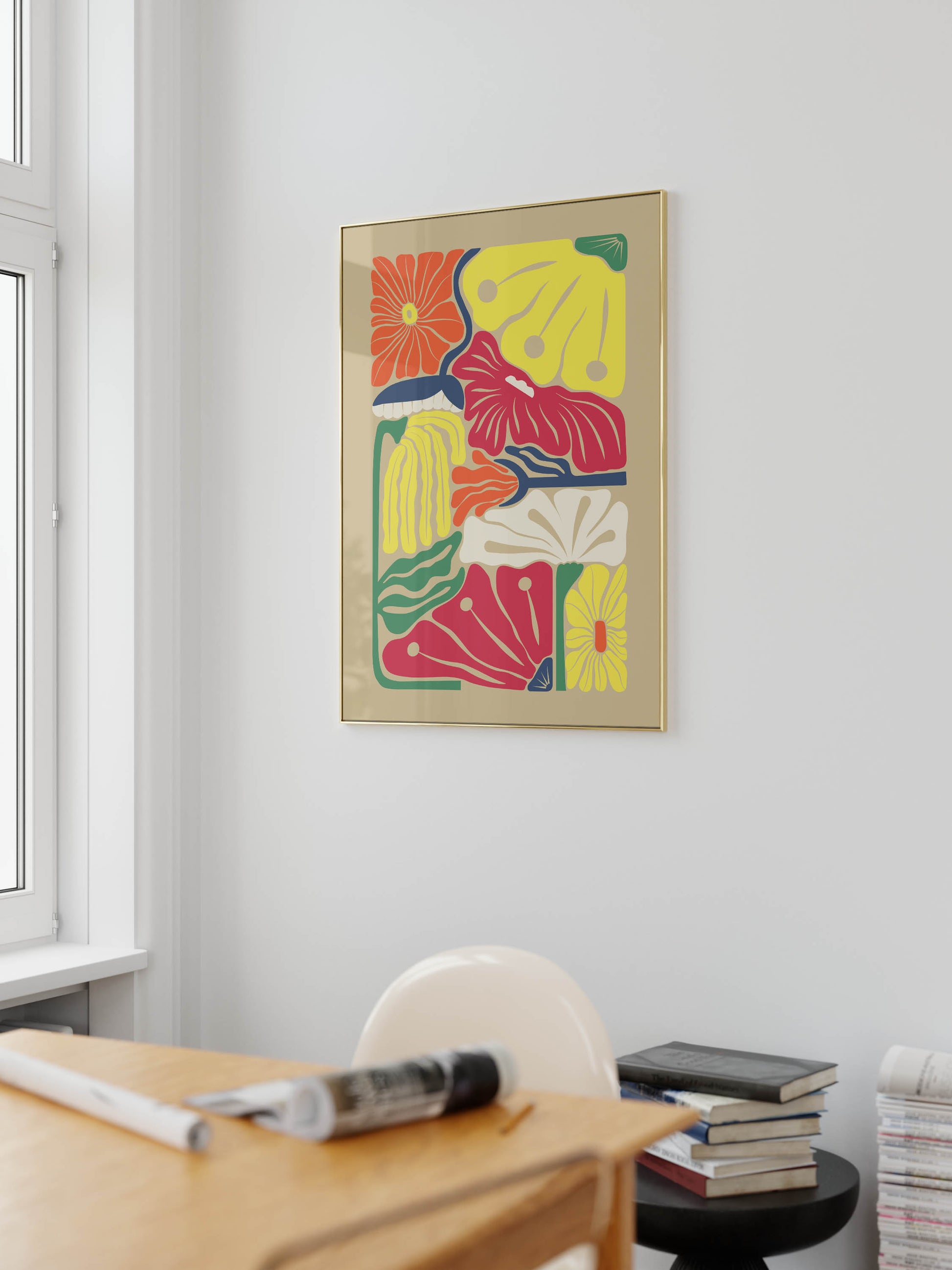 abstract flower illustration poster