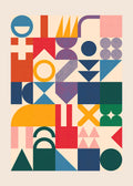 geometric abstract mod bauhaus poster