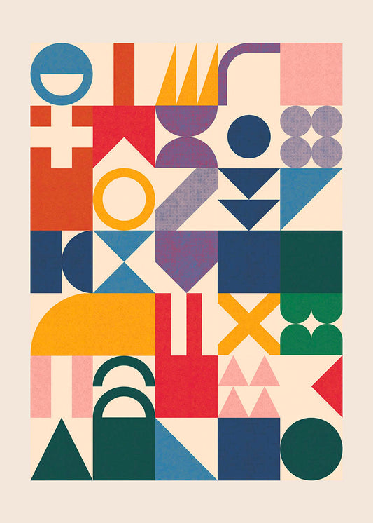 geometric abstract bauhaus poster