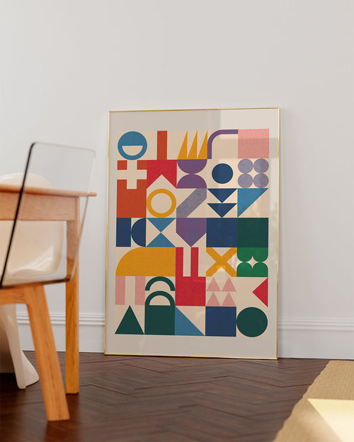 geometric abstract bauhaus poster