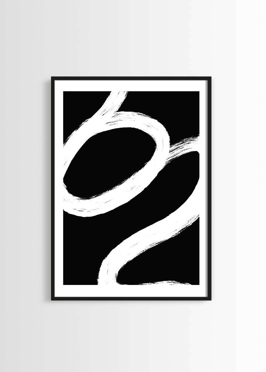 Abstract black and white n1 poster