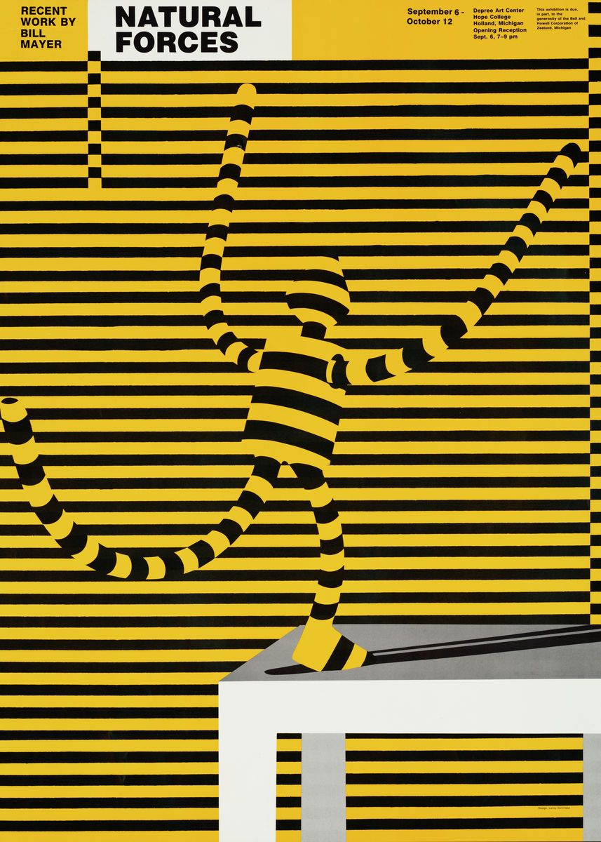 Bill Mayer natural forces vintage exhibition poster | art poster | exhibition print