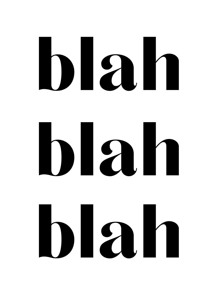 blah blah blah poster | typography poster 