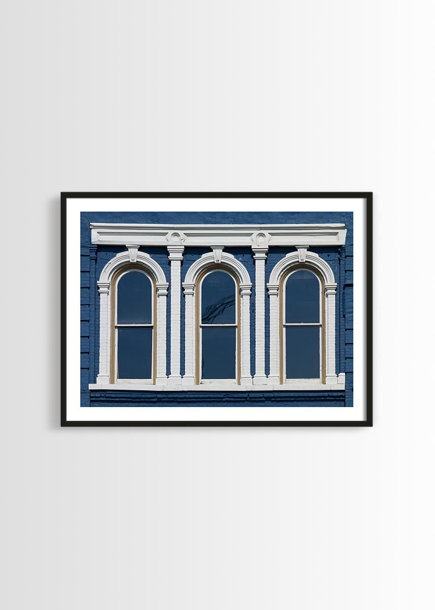 Blue facade poster