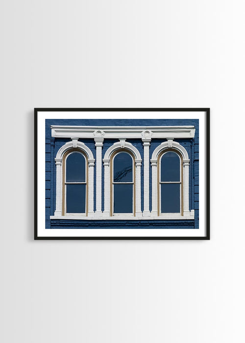 Blue facade poster