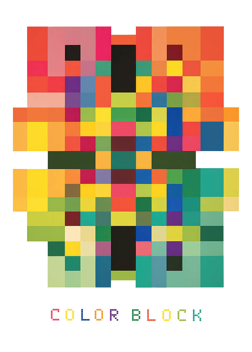 Colour Blocks Abstract Color Block Abstract Poster - Vibrant Geometric Wall Art for Modern ...