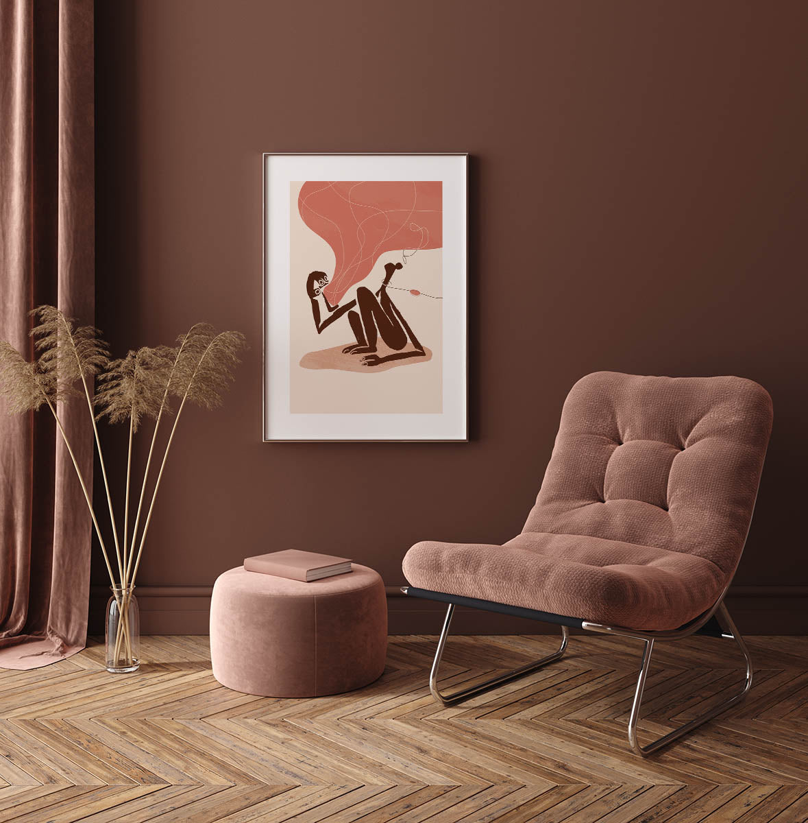 cut outs earthy tones abstract poster