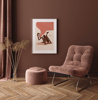 cut outs earthy tones abstract poster