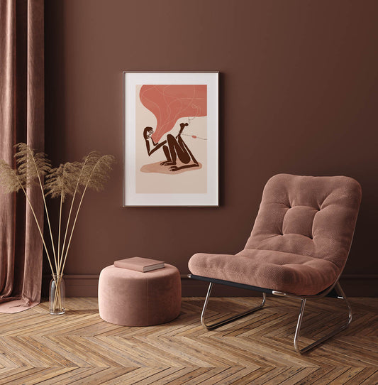 cut outs earthy tones abstract poster