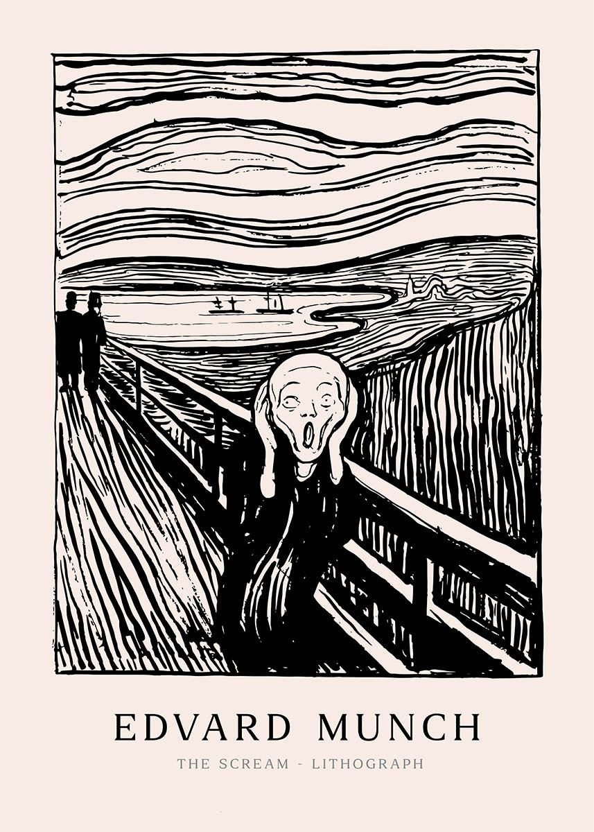 Edvard Munch the scream black white