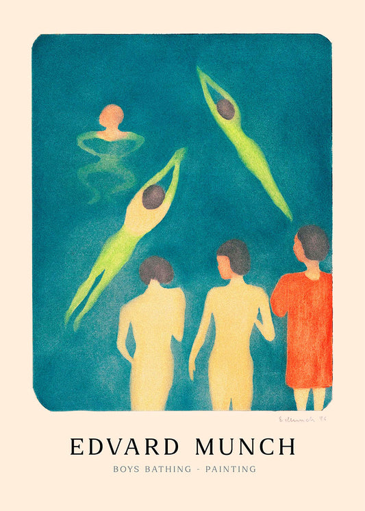 Edvard Munch boys bathing print