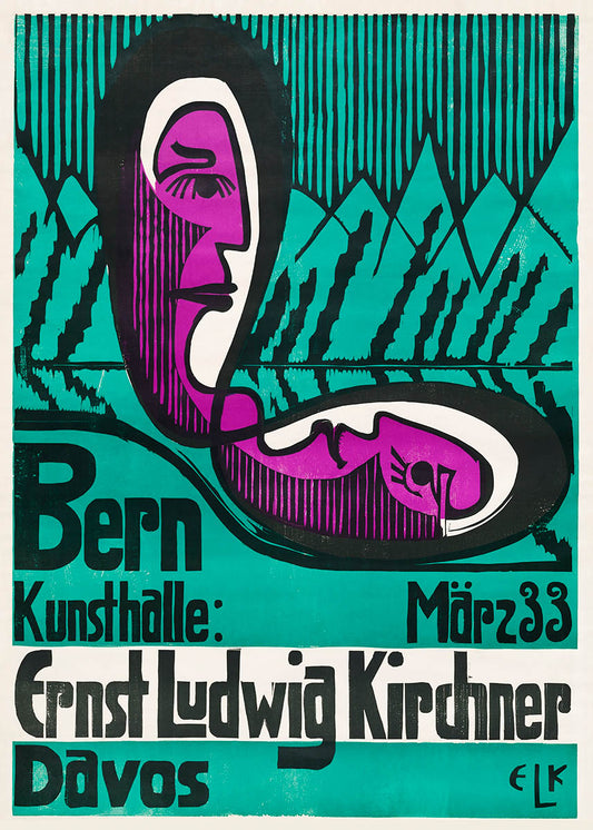 エルンスト・ルートヴィヒによるベルン美術館のヴィンテージポスター