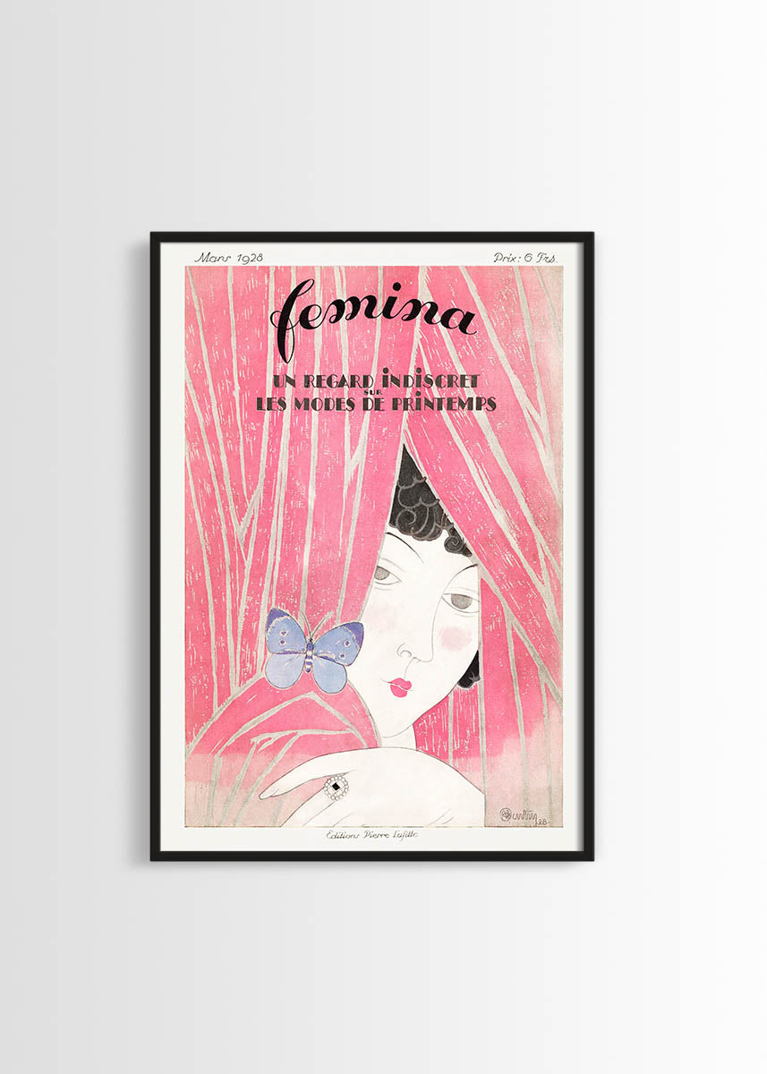 femina vintage magazine poster