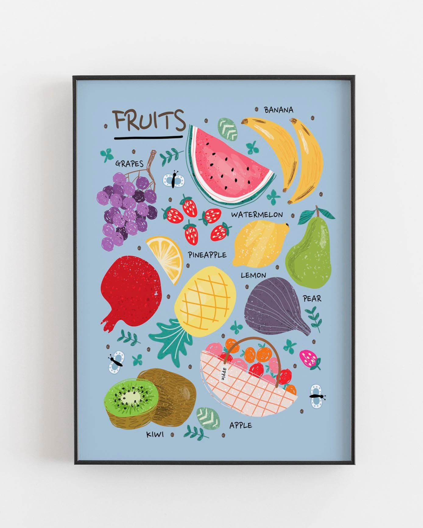 Modern illustration fruit poster. The best posters for your
