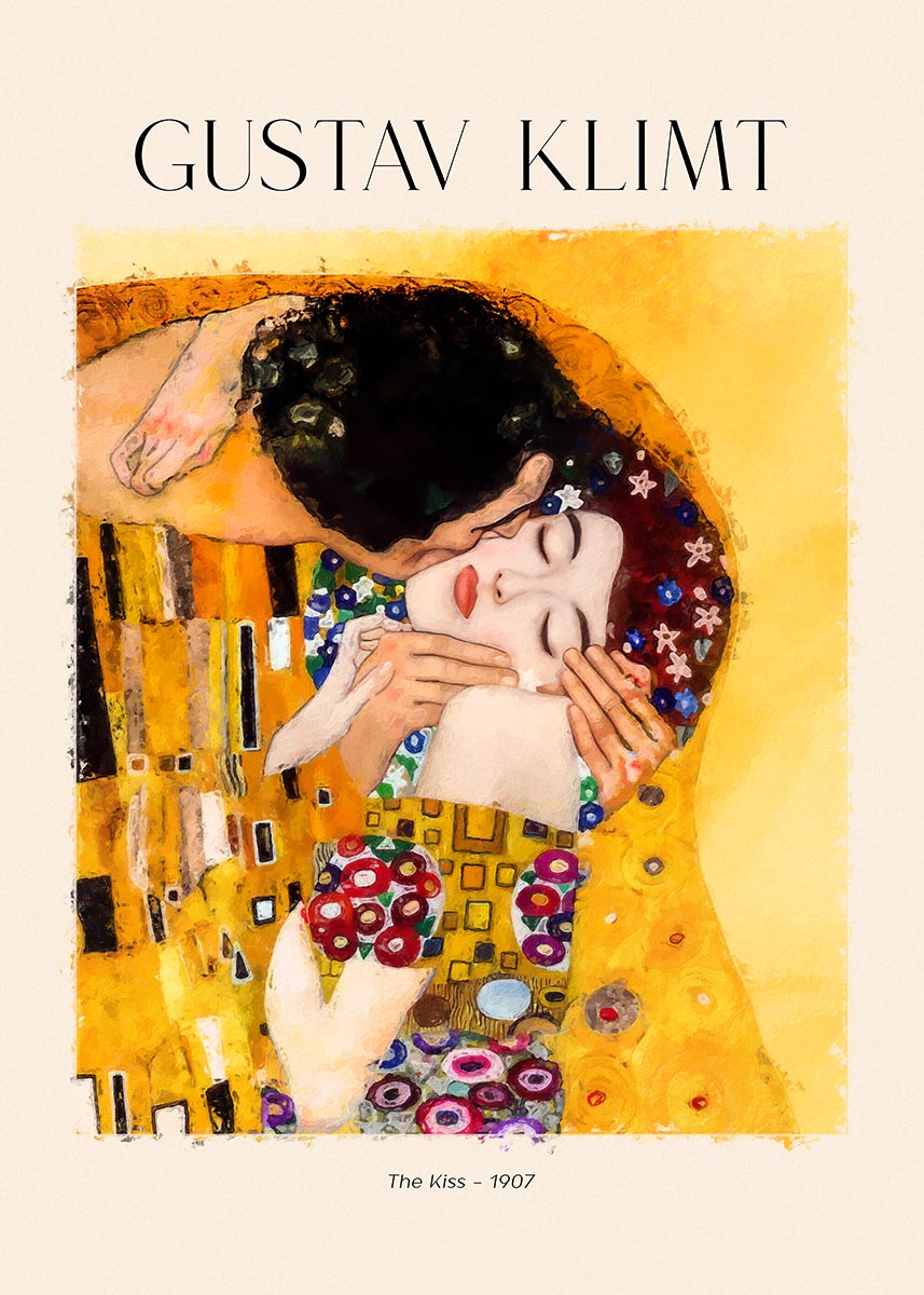 Gustav Klimt el beso póster