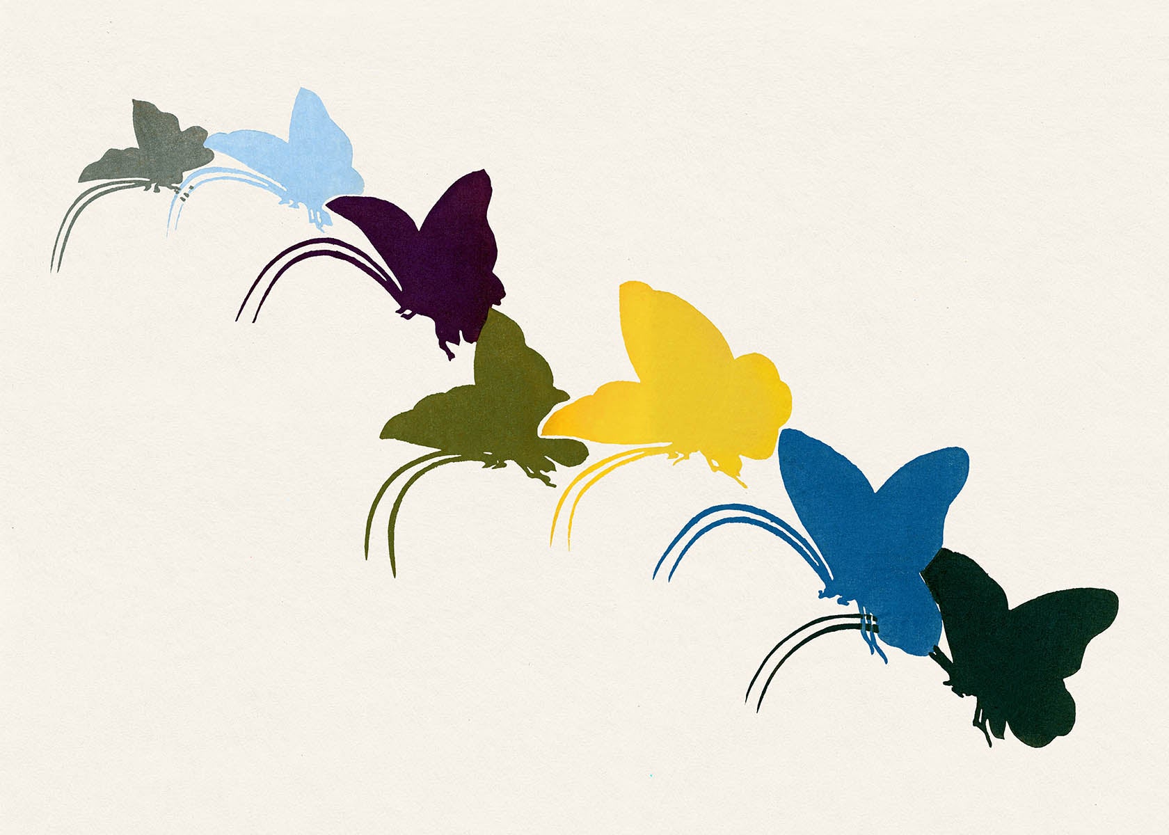 Kamisaka Sekka butterfly poster