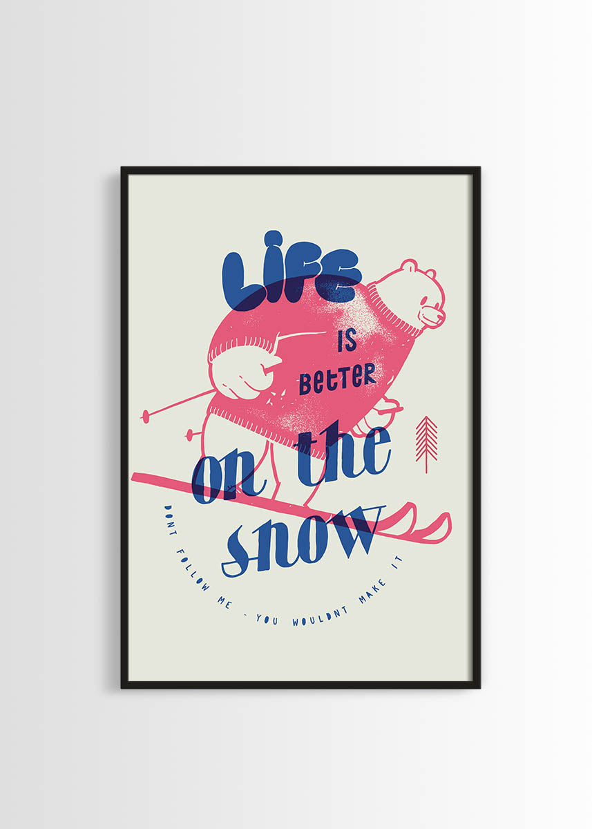 winter skiing poster