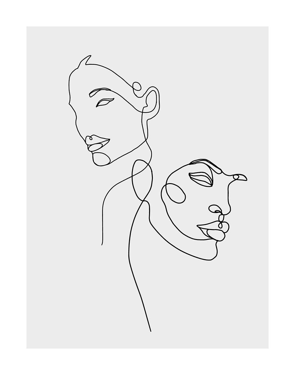 Line art couple poster
