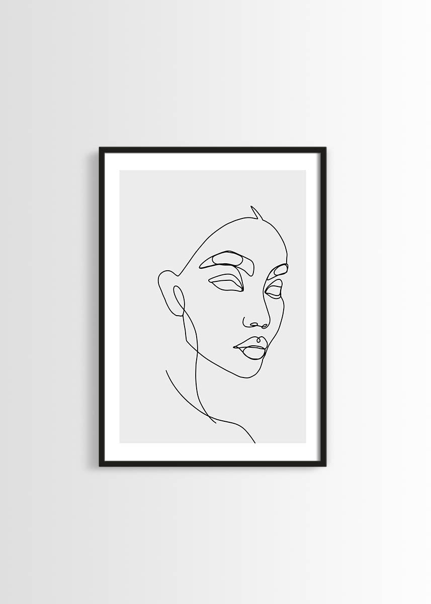 Line art woman poster
