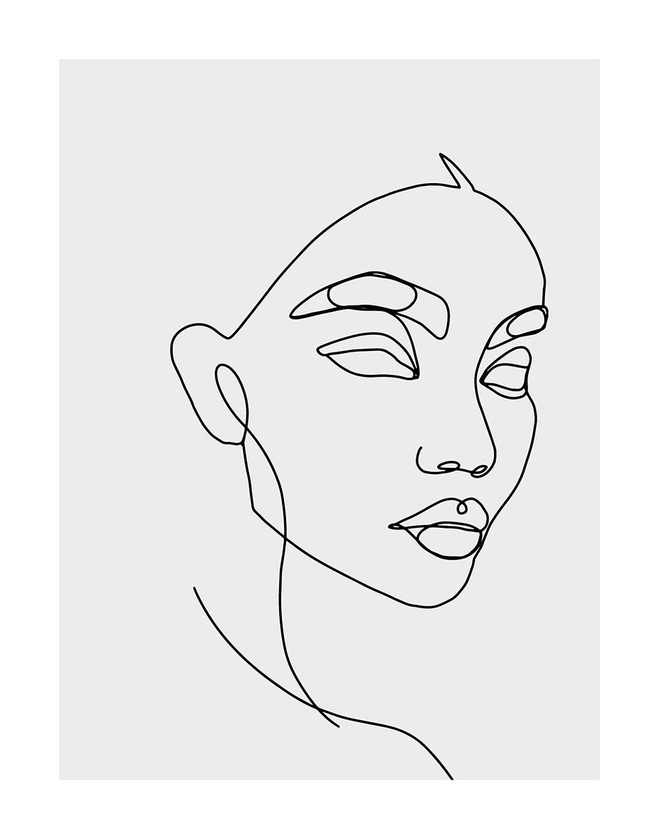 Line art woman poster