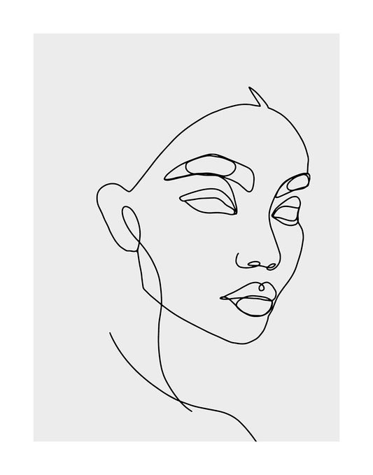 Line art woman poster