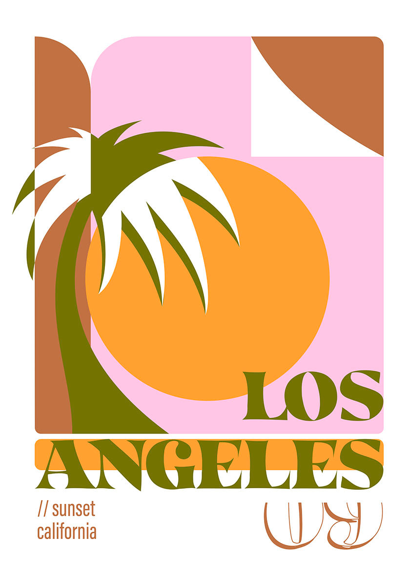 Los Angeles California sunset poster