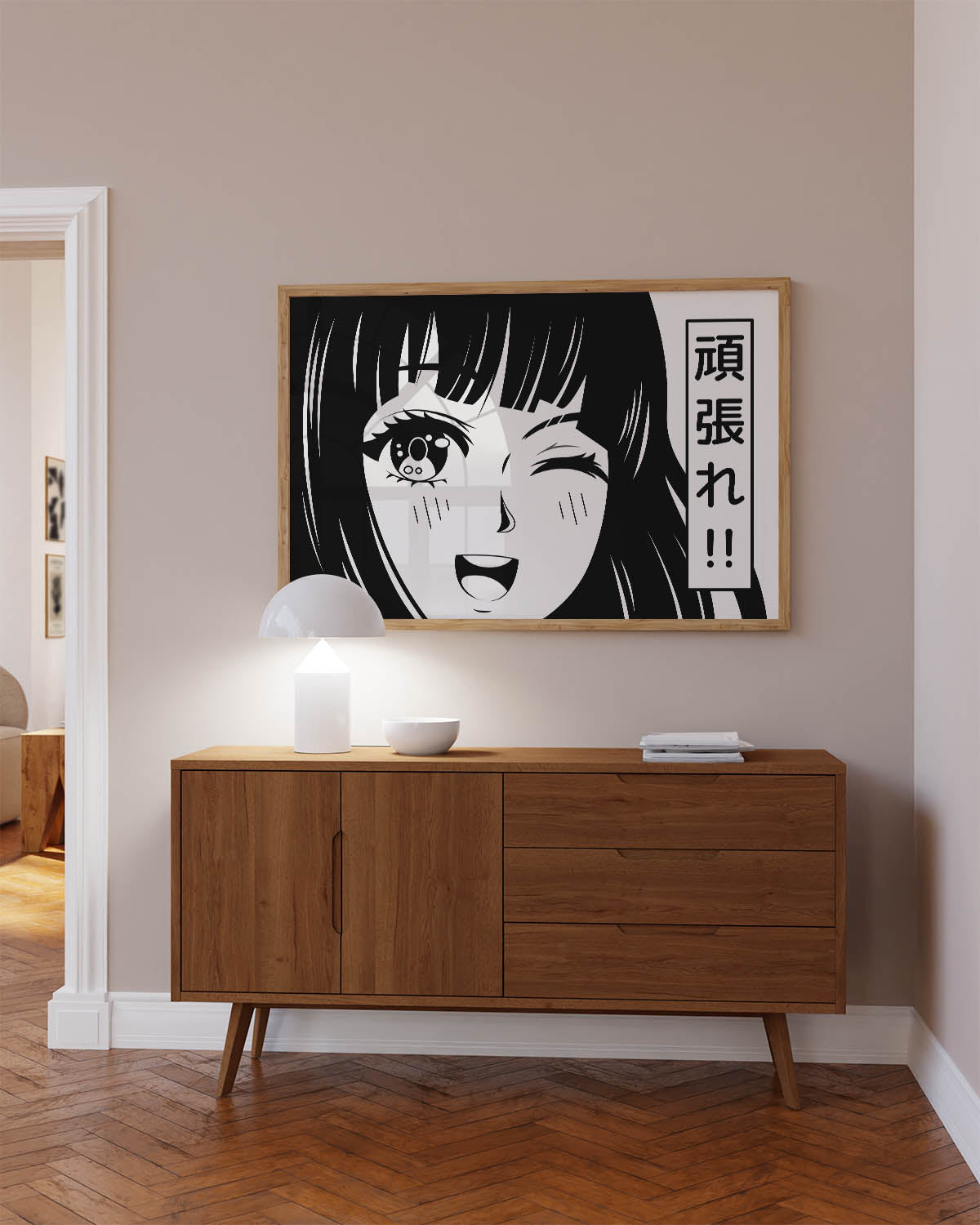 manga black white Japanese poster