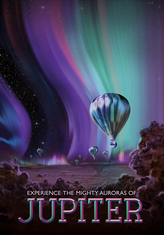mighty auroras Jupiter poster