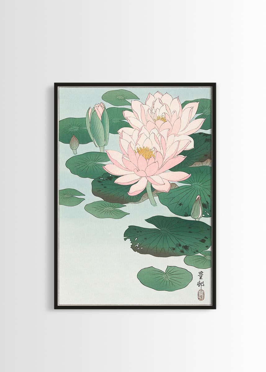 Ohara Koson water Lilly poster