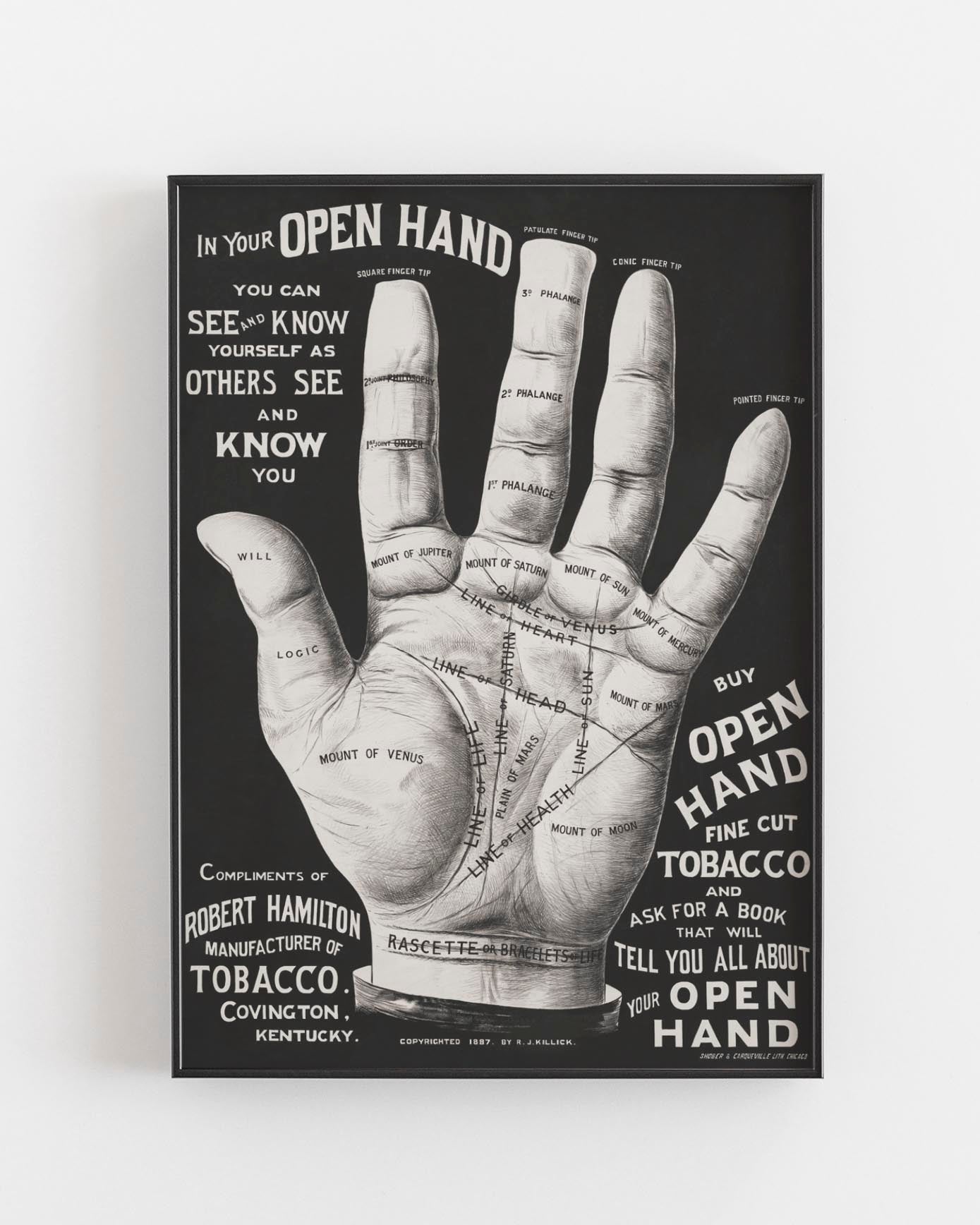 Open hand vintage poster
