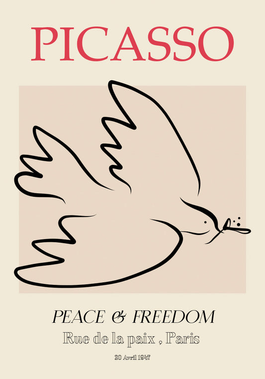 Picasso peace bird poster