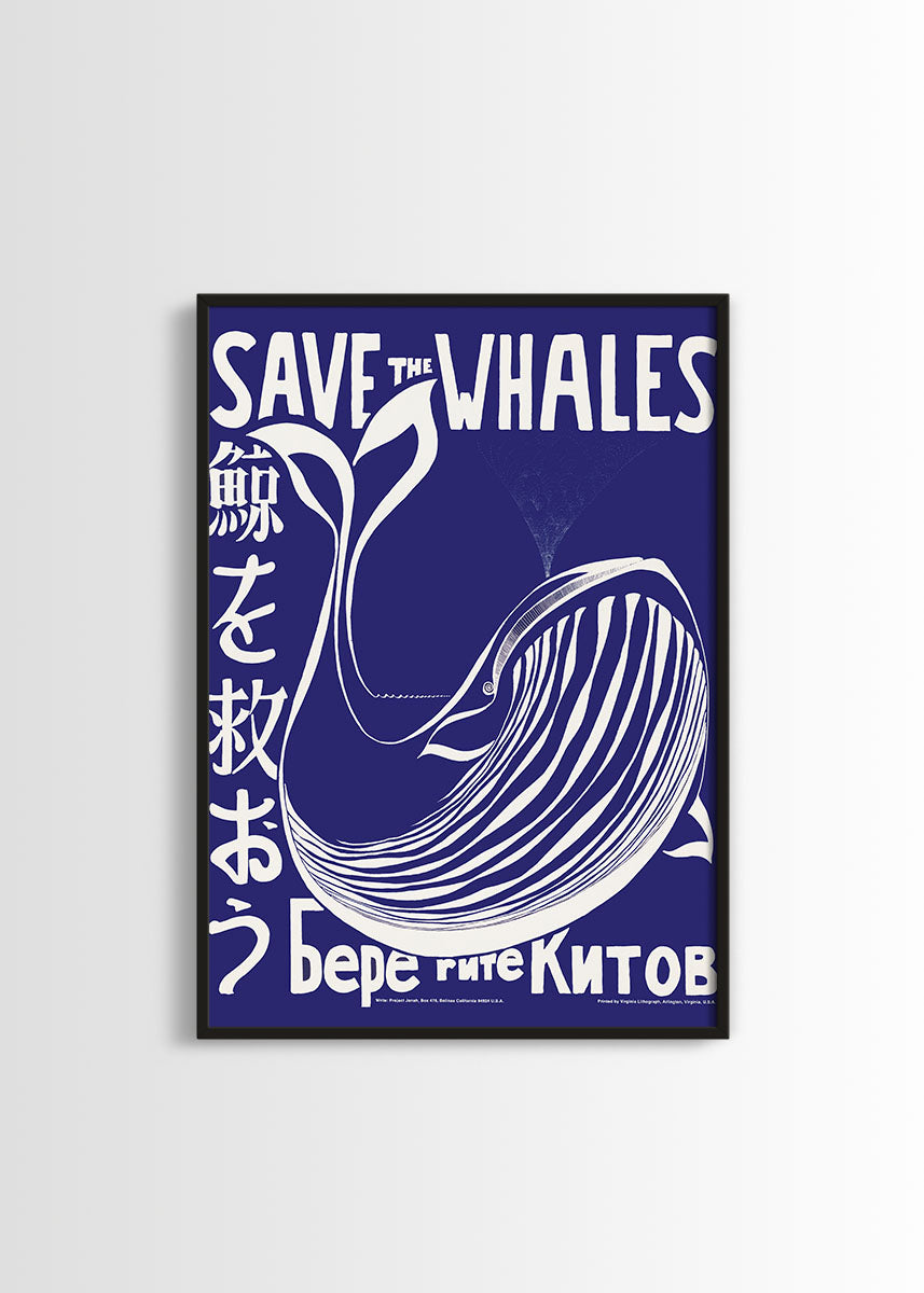 Save the whales poster