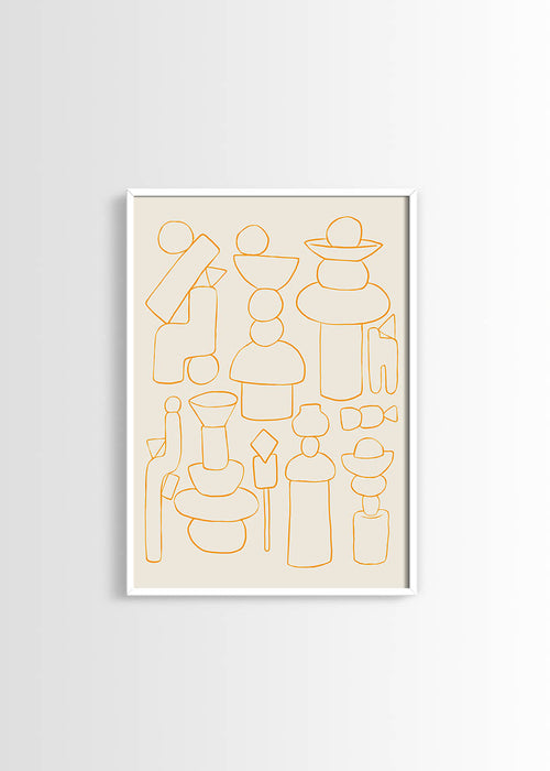 Abstract figures yellow poster